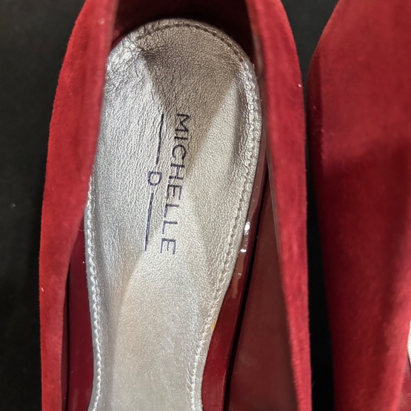 Pumps, High Heels, red Velvet/Suede, Size 10 - Picture 6 of 7